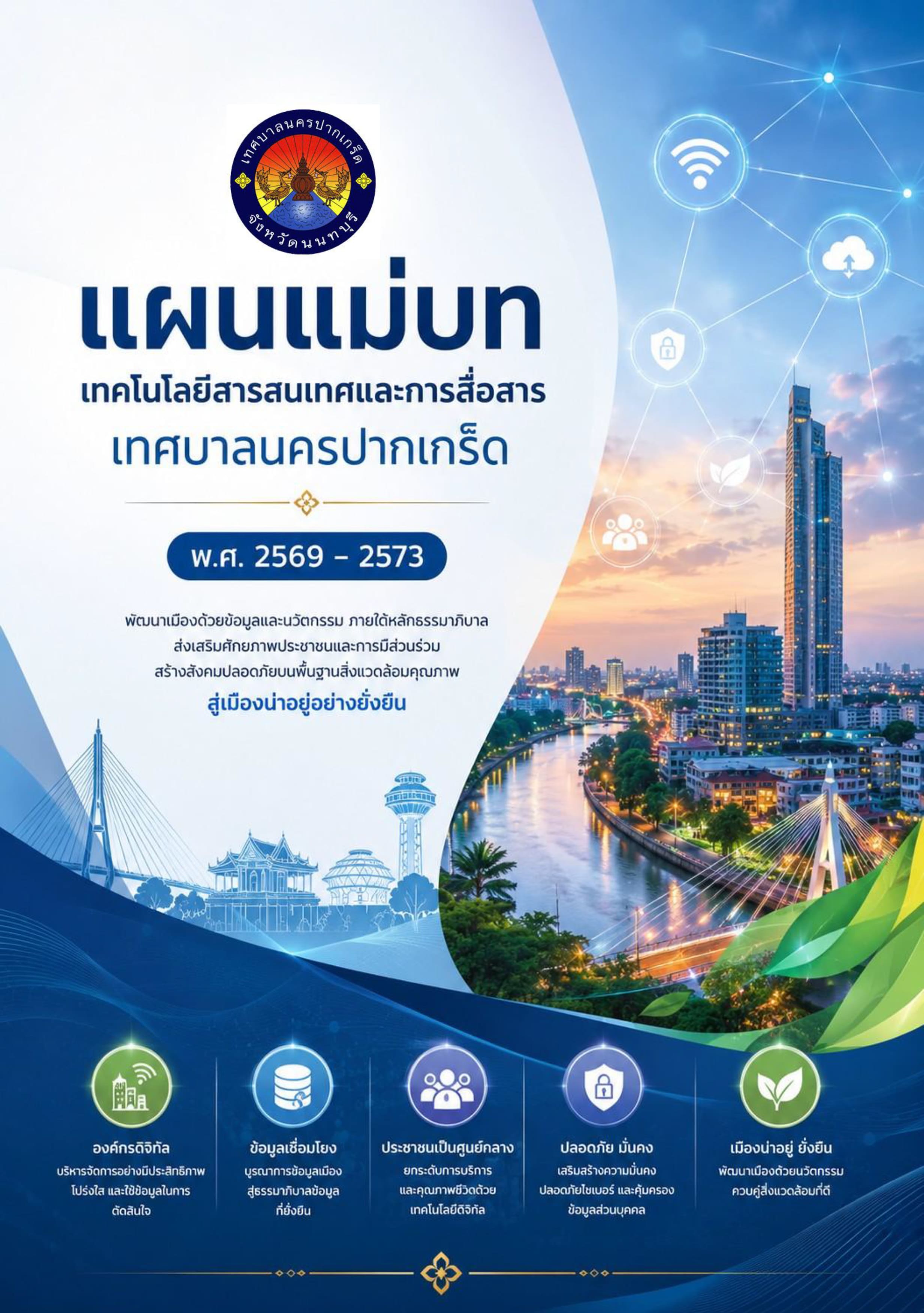 แผนเเม่บทเทคโนโลยีสารสนเทศและการสื่อสาร เทศบาลนครปากเกร็ด พ.ศ.2569 - 2573
